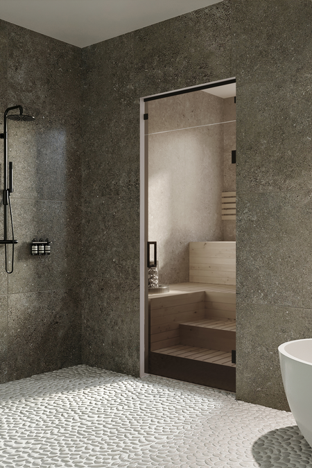 Bastu glasdörr med övre fönster Vetro S62