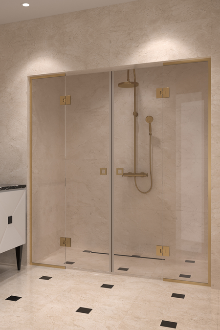 Nisch med vändbara pardörrar, som har fasta delar Vetro 554