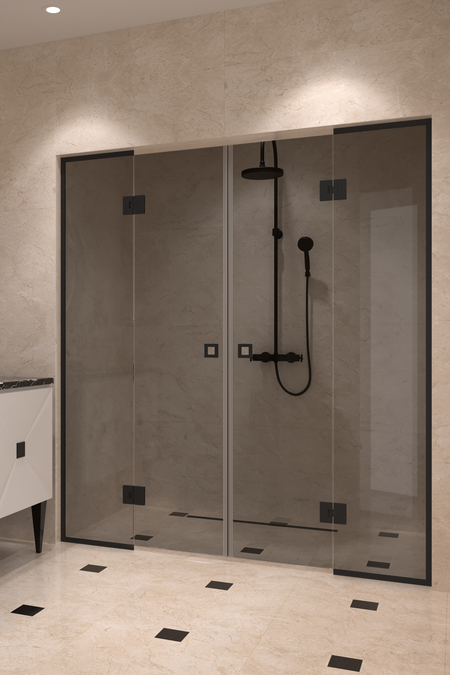 Tilanjakaja kääntyvillä pariovilla joissa kehystetyllä kiinteät osat Vetro 554