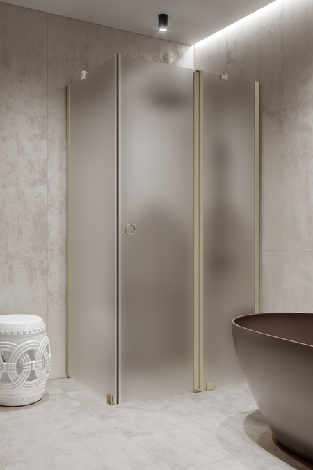 Duschhörn med fast vägg och vändbar dörr med en fast del Forma 370