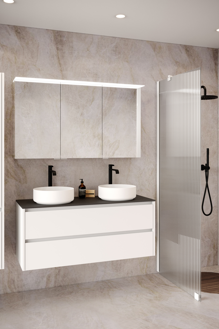 Cabinet with two round countertop basins Classic K05