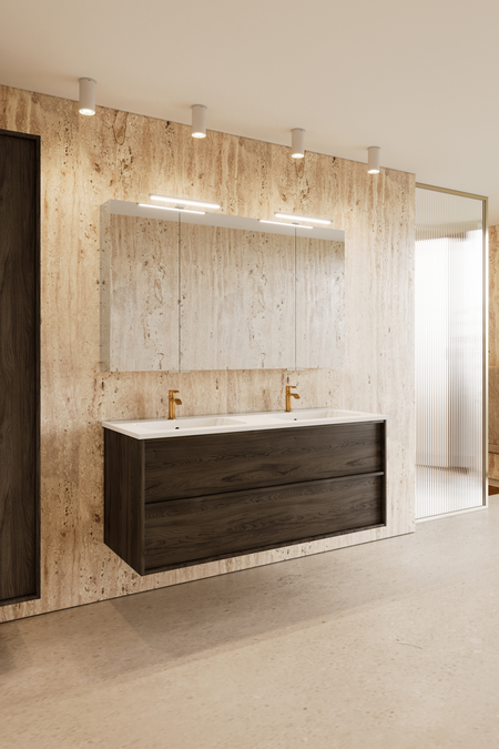 Allaskaluste keraamisella kaksoisaltaalla Casa H02