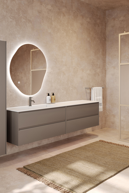 Tupla-allaskaluste Corian tasoaltaalla Luna L06