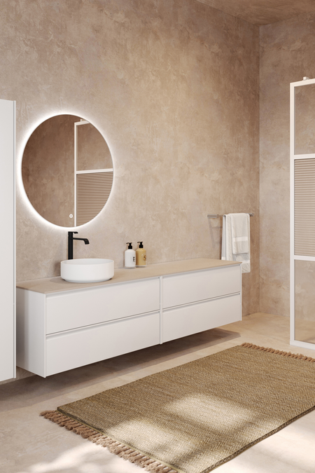 Double cabinet with round countertop basin Luna L09