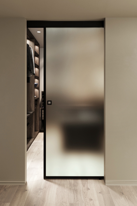 Kattokiinnitteinen liukuovi soft closing -mekanismilla Inne C1N New York