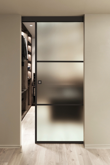 Ceiling mounted sliding door with soft closing mechanism Inne C1T Tokyo