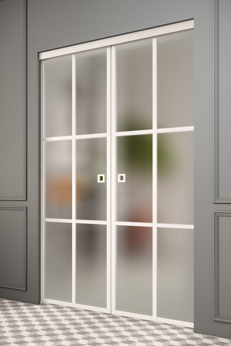 Pocketdoor parskjutdörrar med soft closing-mekanism Inne P2P Paris