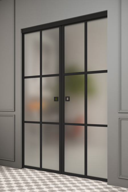 Pocketdoor parskjutdörrar med soft closing-mekanism Inne P2P Paris