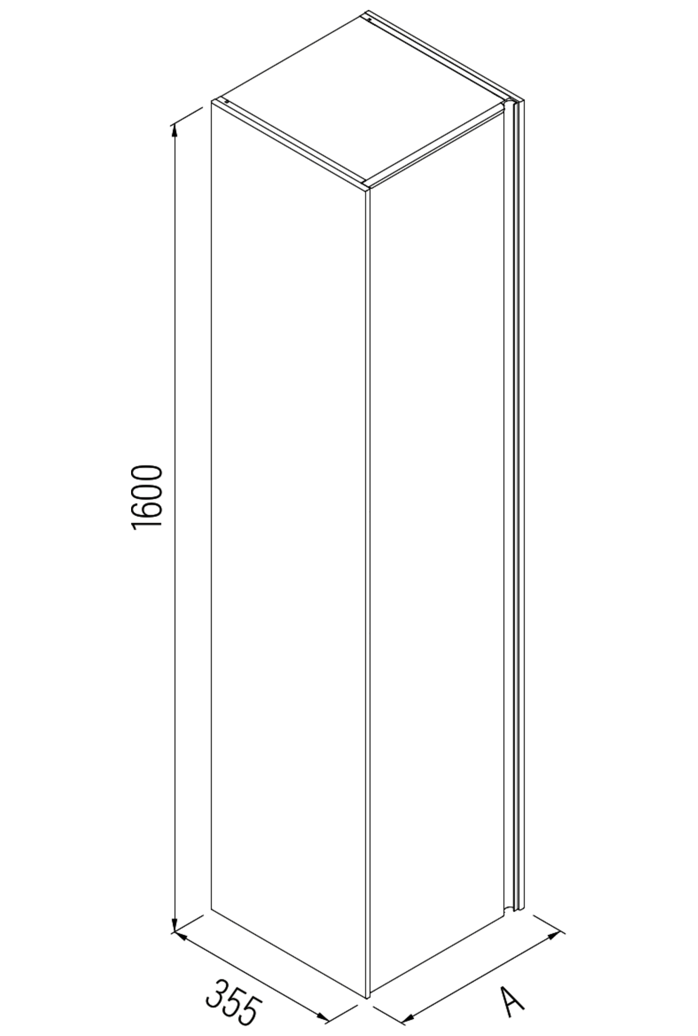 3d Tall unit with one door Luna L18